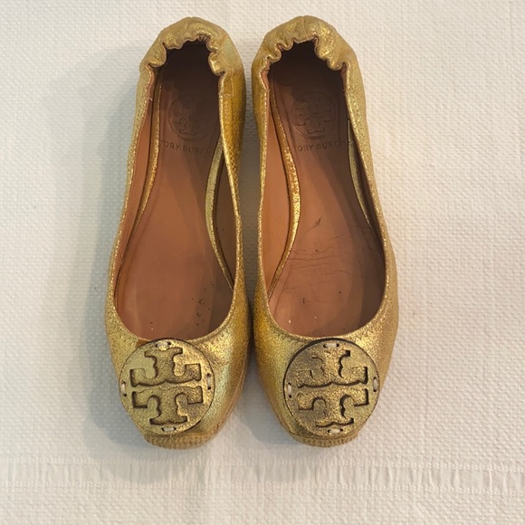 Tory Burch Shoes - Tory Burch Flat Reva Espadrille Gold size 6